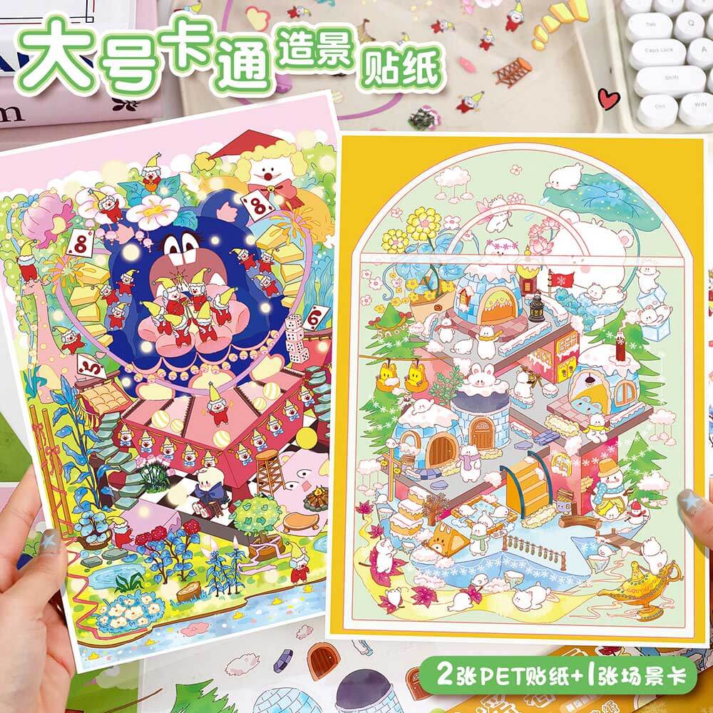 Cosy Dreamscapes DIY 3D Scene Stickers 2 Cute Miniature Scenes