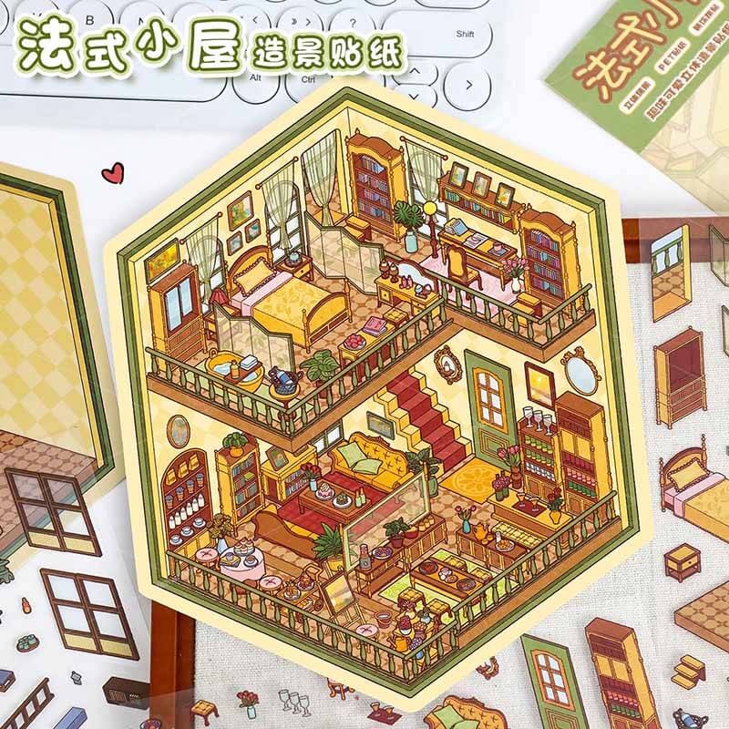 Cottages of Calm DIY 3D Scene Stickers 2 Cute Miniature Scenes