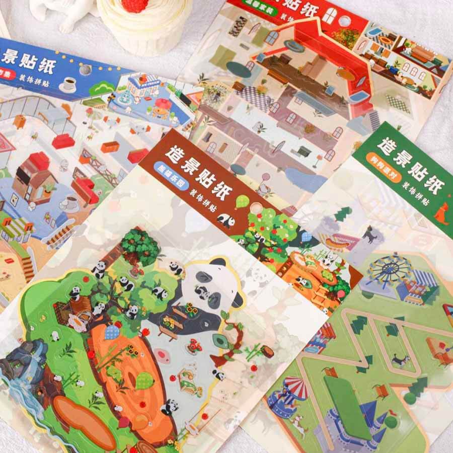 Cozy Carnival DIY 3D Scene Stickers 4 Cute Miniature Scenes