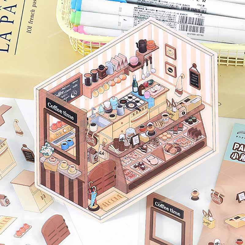 Cozy Nooks DIY 3D Scene Stickers 4 Cute Miniature Scenes