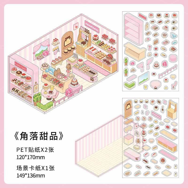 Cozy Nooks DIY 3D Scene Stickers 4 Cute Miniature Scenes