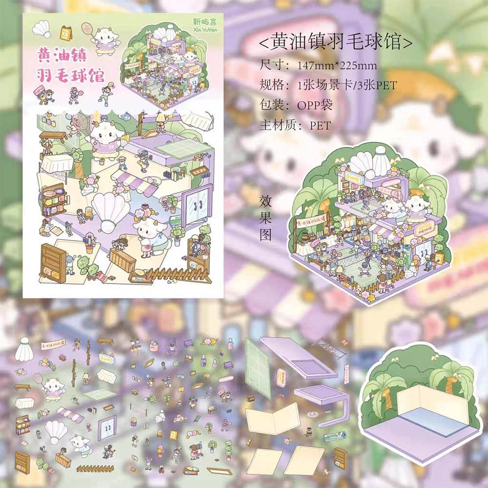 Slice of Life DIY 3D Scene Stickers 4 Cute Miniature Scenes
