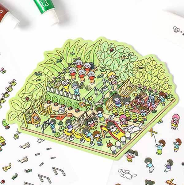 Dreamscape Parks DIY 3D Scene Stickers 4 Cute Miniature Scenes