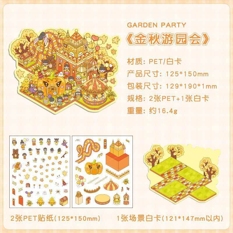 Dreamscape Parks DIY 3D Scene Stickers 4 Cute Miniature Scenes