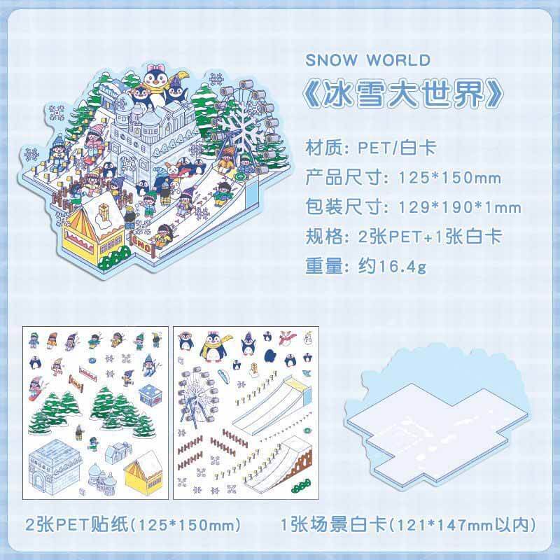 Dreamscape Parks DIY 3D Scene Stickers 4 Cute Miniature Scenes