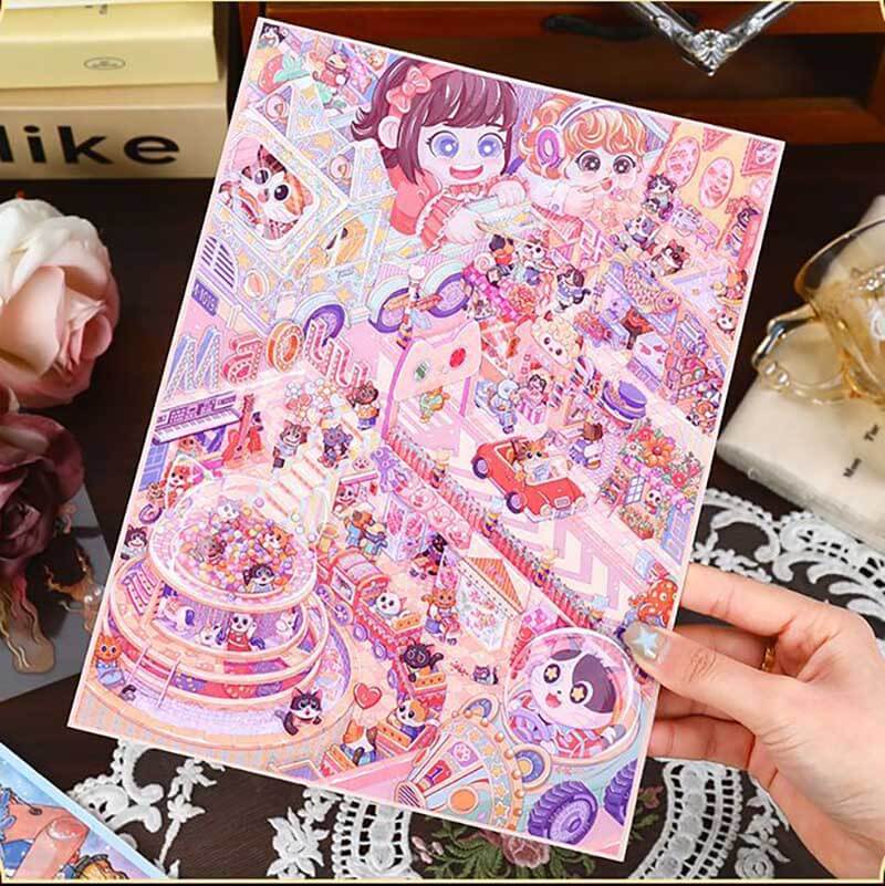Dreamy Pet Paradise DIY 3D Scene Stickers 2 Cute Miniature Scenes