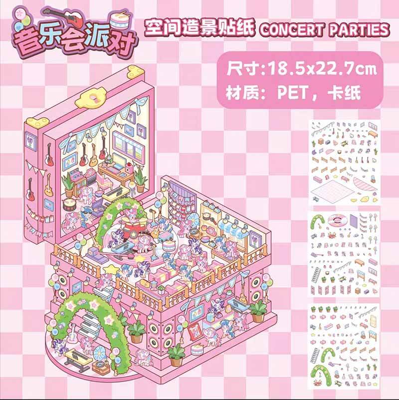 Toybox World DIY 3D Sticker Collection 4 Cute Miniature Scenes