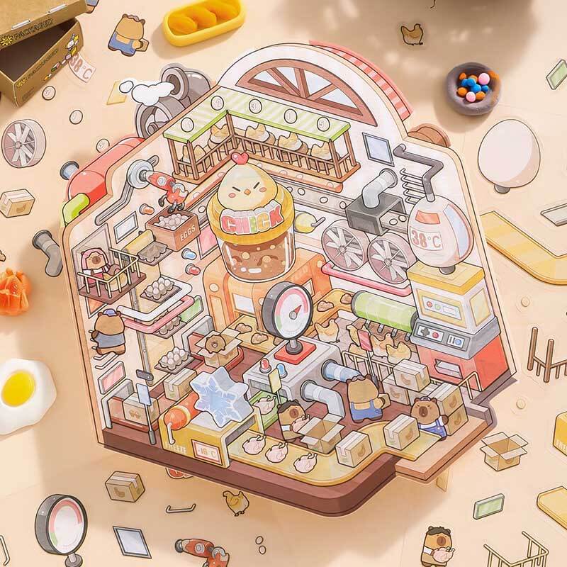 Factory of Dreams DIY 3D Scene Stickers 4 Cute Miniature Scenes