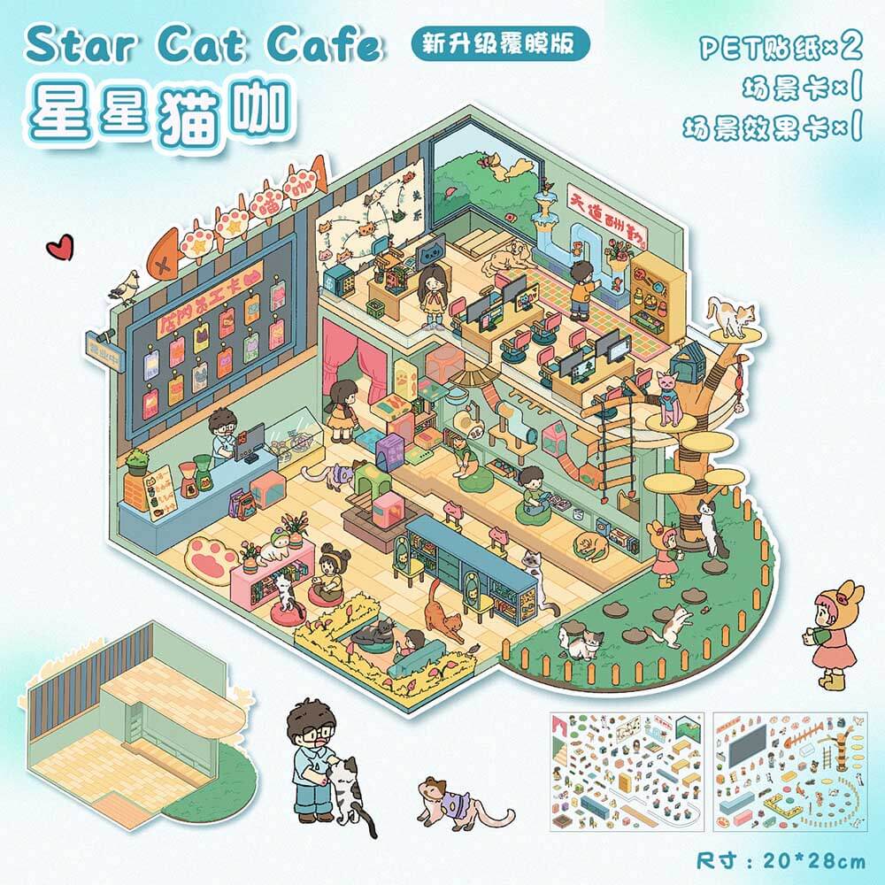 Fantasy Friends DIY 3D Scene Stickers Lovely Miniature Scenes