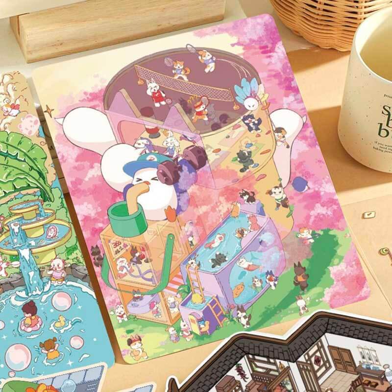 Floral & Foam DIY 3D Scene Stickers 2 Cute Miniature Scenes