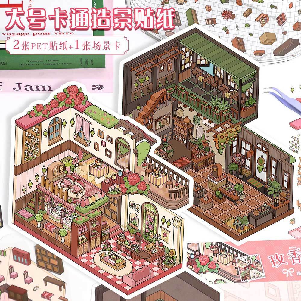 Fragrant Serenity DIY 3D Scene Stickers Lovely 2 Miniature Scenes