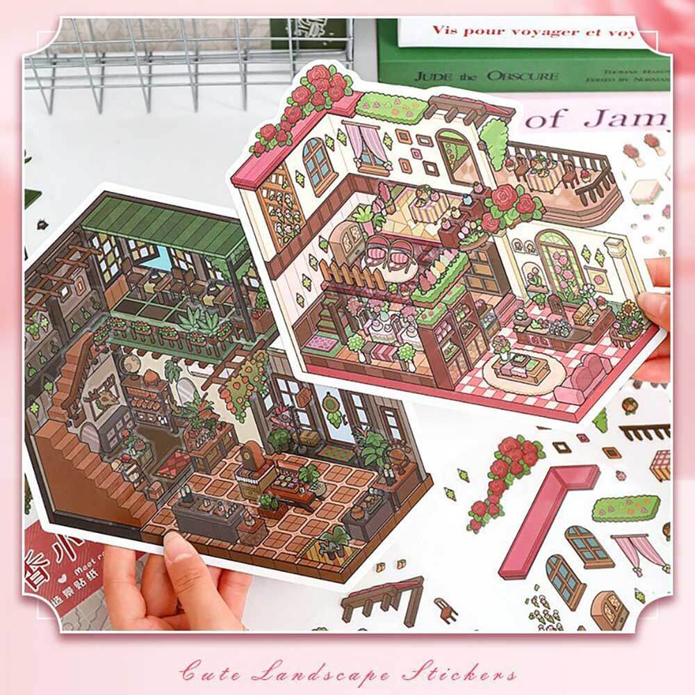 Fragrant Serenity DIY 3D Scene Stickers Lovely 2 Miniature Scenes