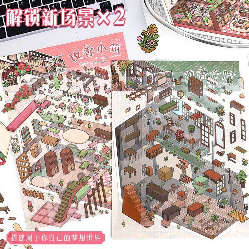 Fragrant Serenity DIY 3D Scene Stickers Lovely 2 Miniature Scenes