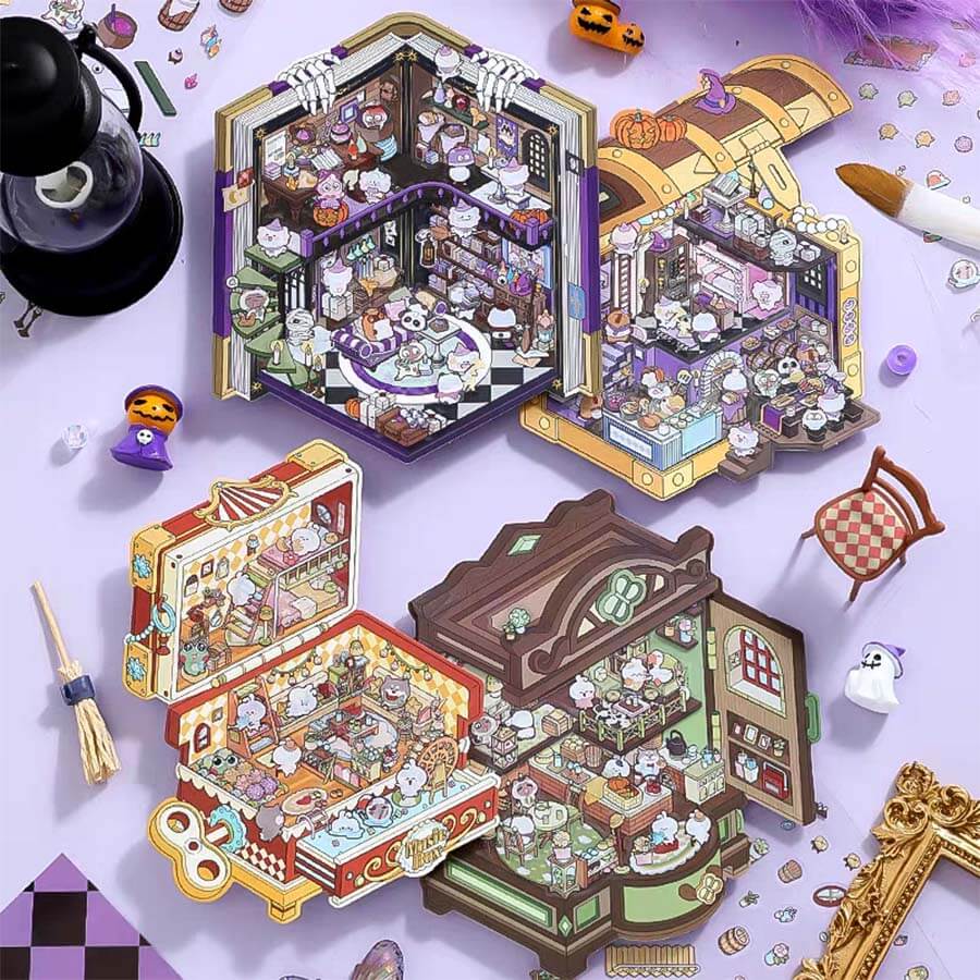 Magic Ark World DIY 3D Scene Stickers 4 Cute Miniature Scenes