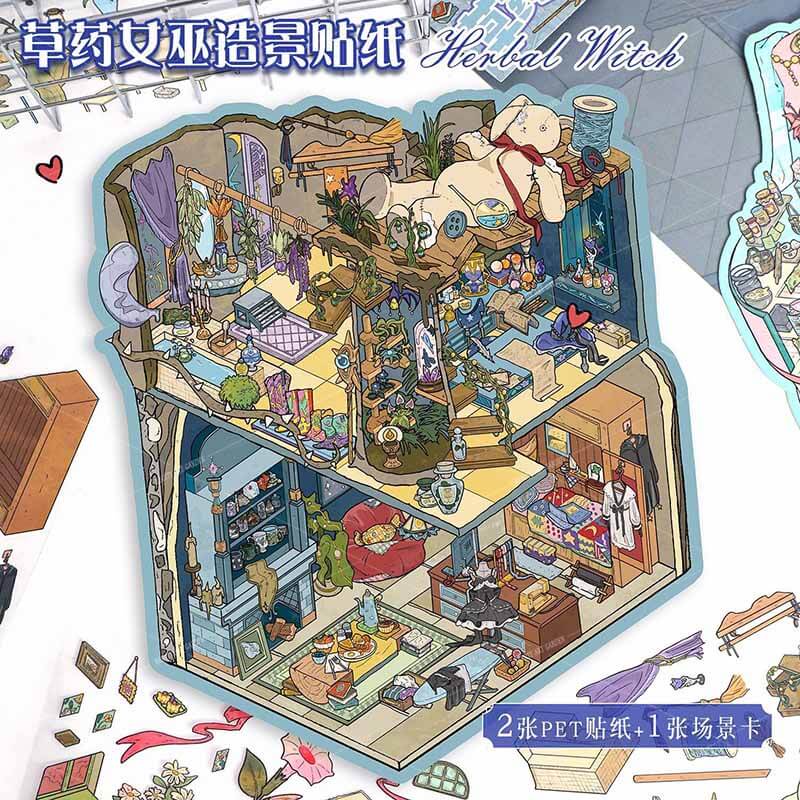 Garden of Spells DIY 3D Scene Stickers 2 Cute Miniature Scenes