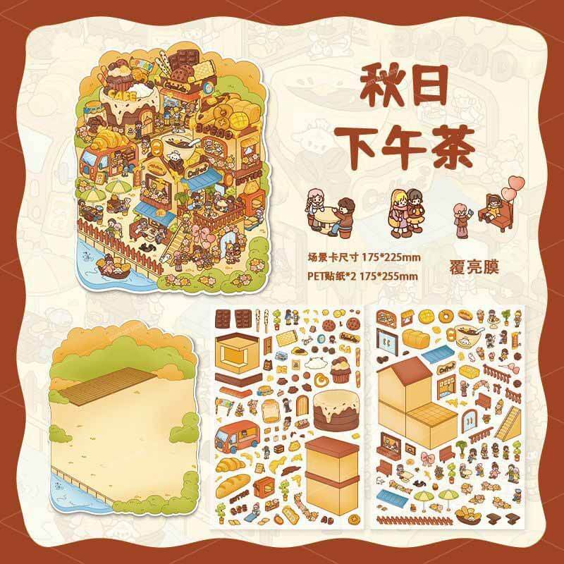 Heartfelt Scenes DIY 3D Scene Stickers 4 Cute Miniature Scenes
