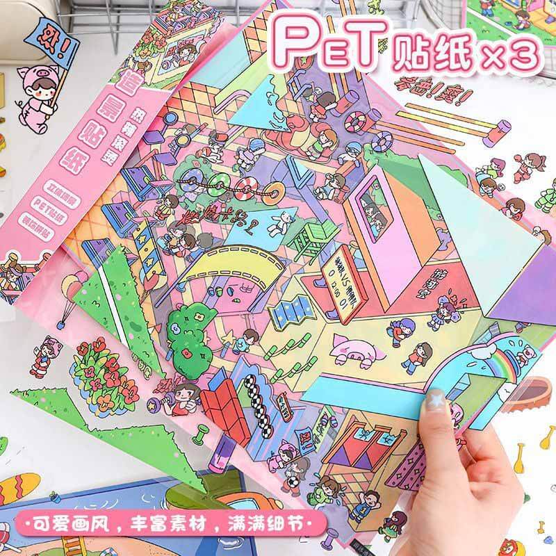 Island Hopping DIY 3D Scene Stickers 2 Cute Miniature Scenes