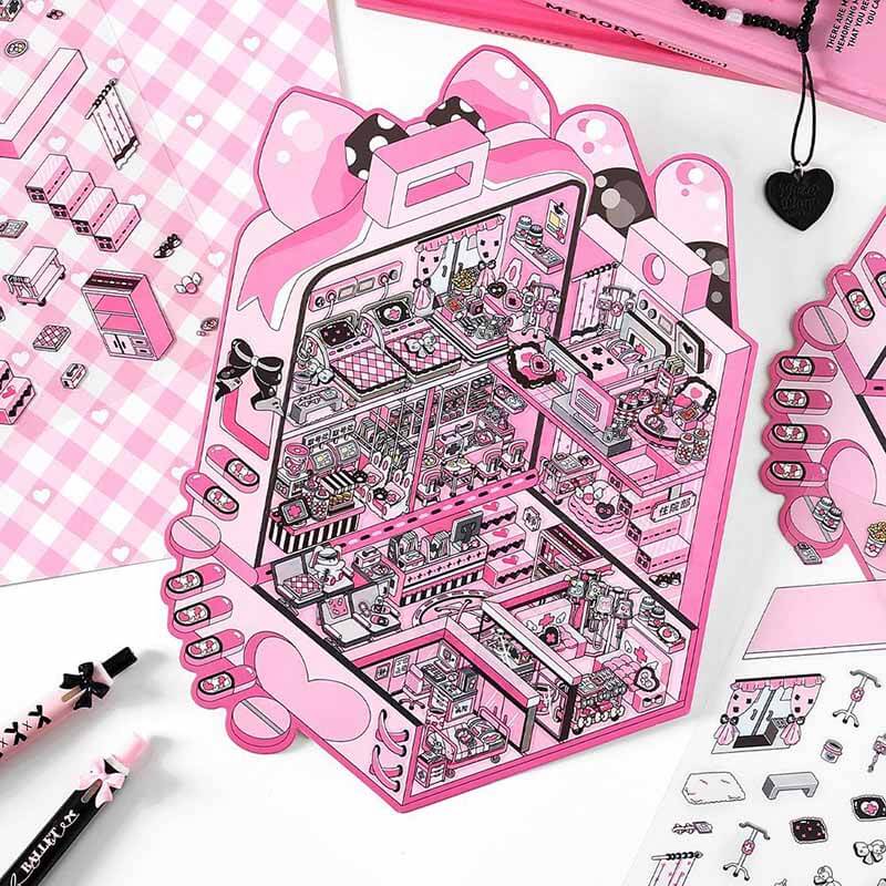 Kitsch City DIY 3D Scene Stickers 4 Cute Miniature Scenes