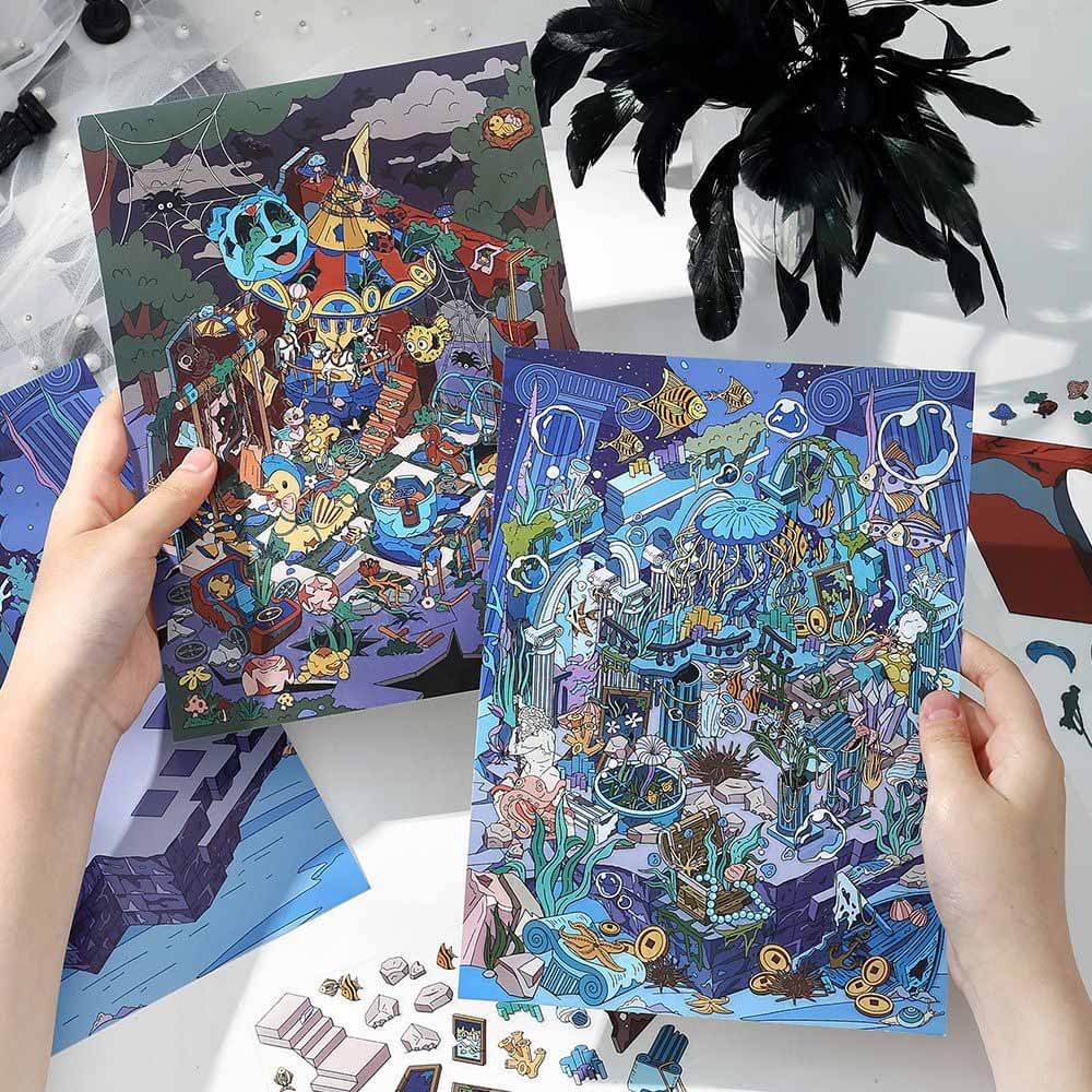 Lost Realms DIY 3D Scene Stickers 2 Cute Miniature Scenes