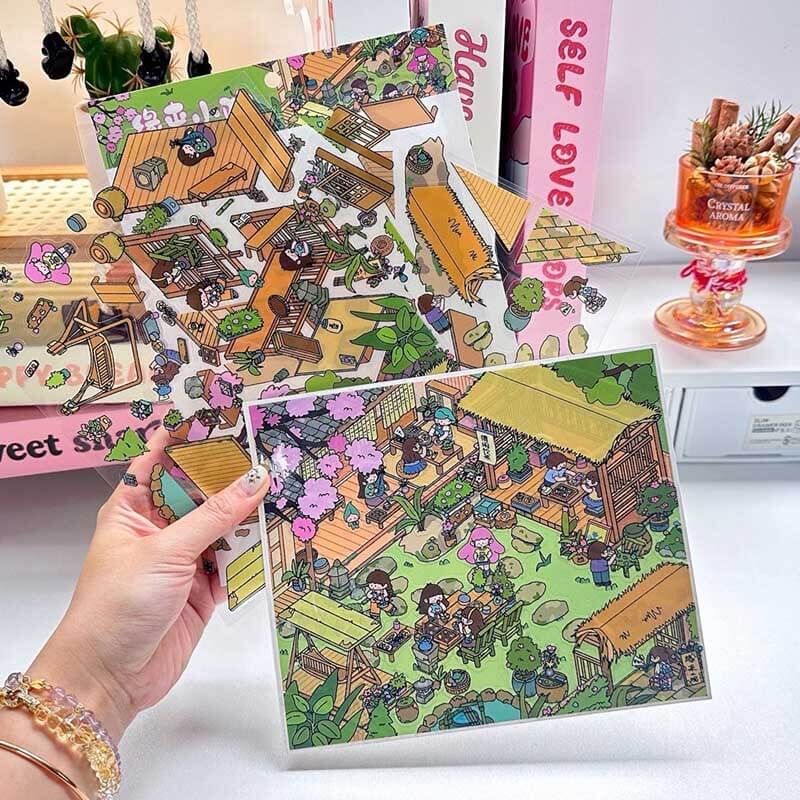 Lovely Life Corners DIY 3D Scene Stickers 4 Cute Miniature Scenes
