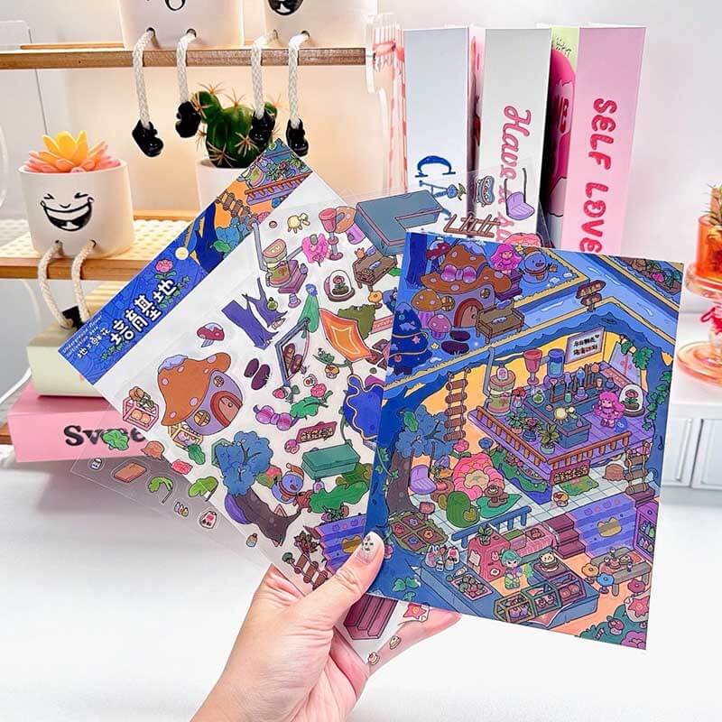 Lovely Life Corners DIY 3D Scene Stickers 4 Cute Miniature Scenes