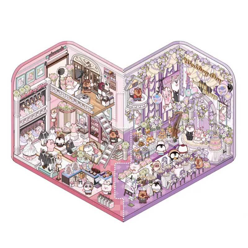 Wedding March DIY 3D Scene Stickers 2 Cute Miniature Scenes