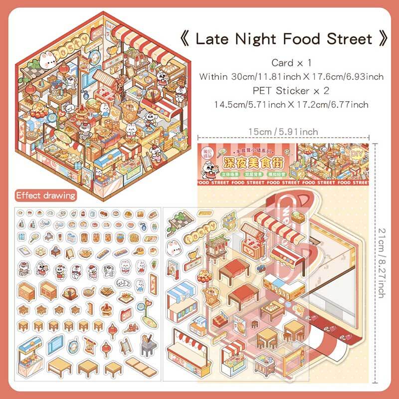 Paws & Palates DIY 3D Scene Stickers 4 Cute Miniature Scenes