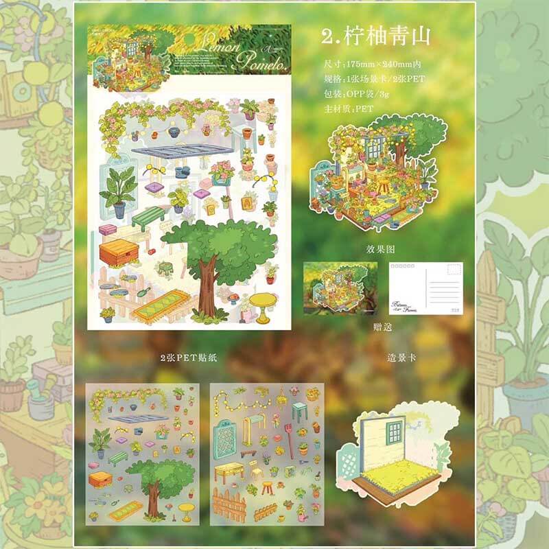 Poetic Earth DIY 3D Scene Stickers 4 Cute Miniature Scenes