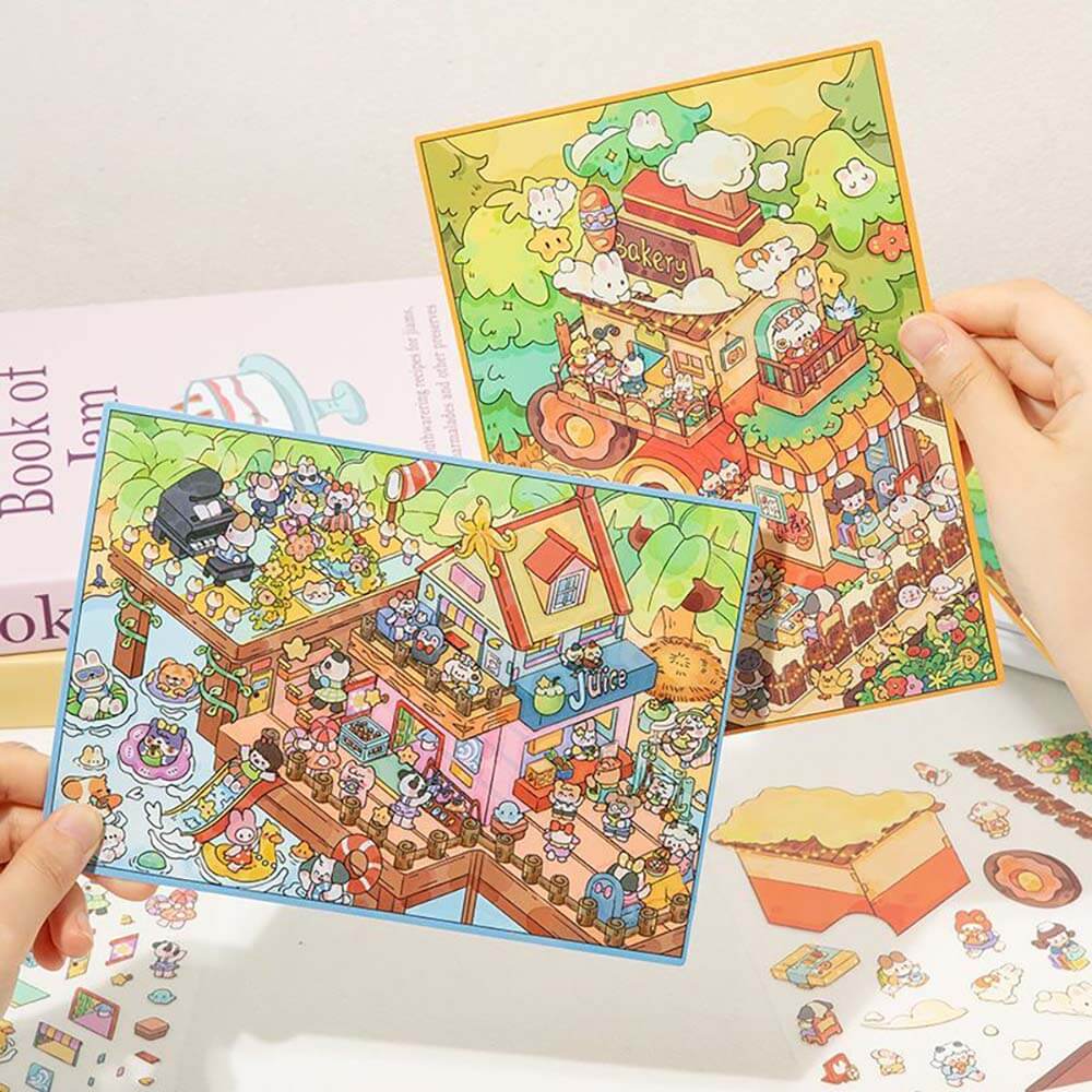 Proofing & Palm Trees DIY 3D Scene Stickers 2 Cute Miniature Scenes