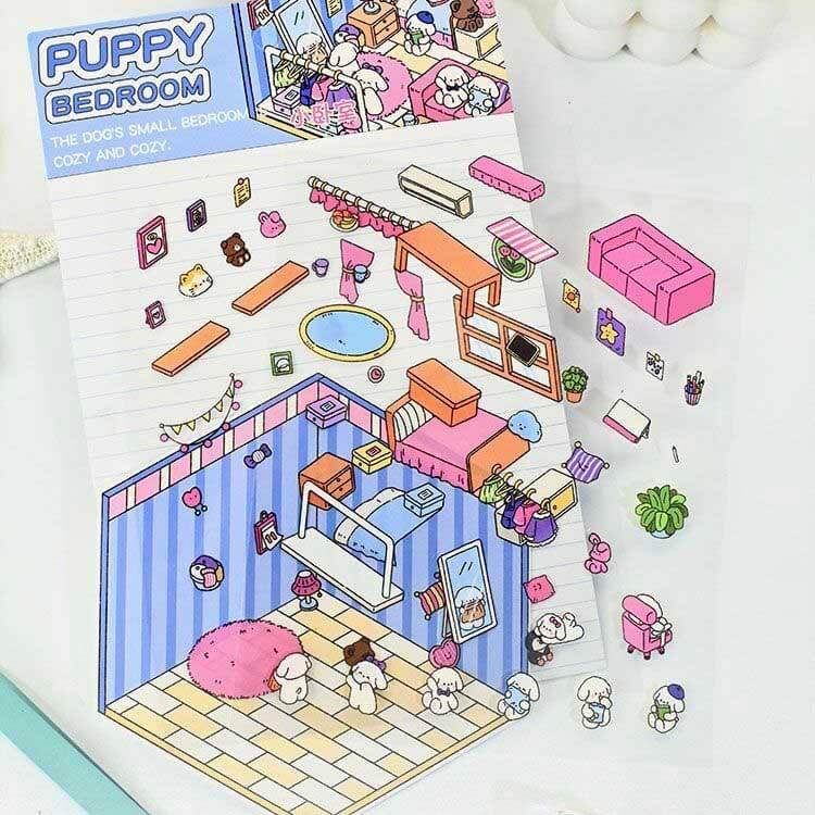 Roomful of Wonder DIY 3D Sticker Collection 4 Cute Miniature Scenes