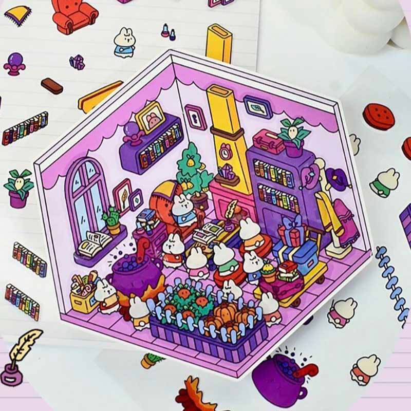 Roomful of Wonder DIY 3D Sticker Collection 4 Cute Miniature Scenes