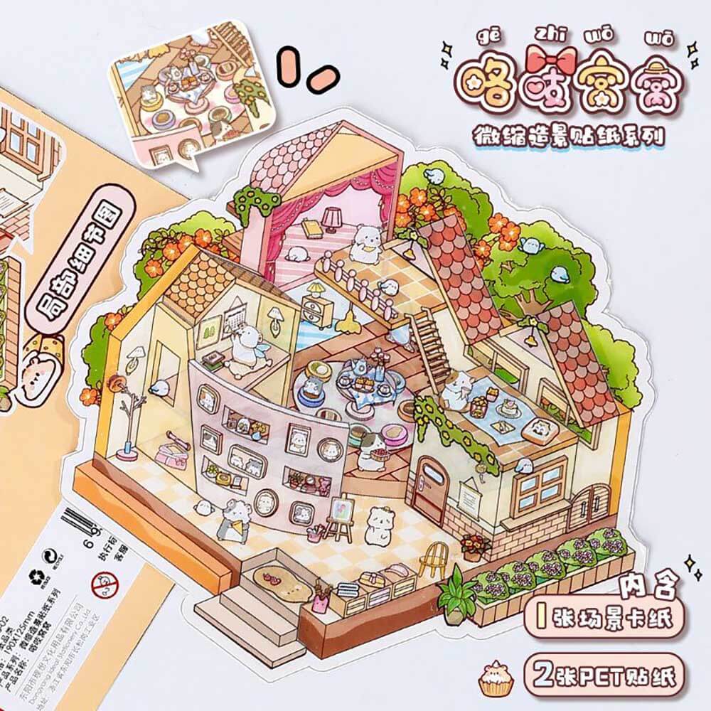 Cute Store 1.0 DIY 3D Scene Stickers 4 Cute Miniature Scenes