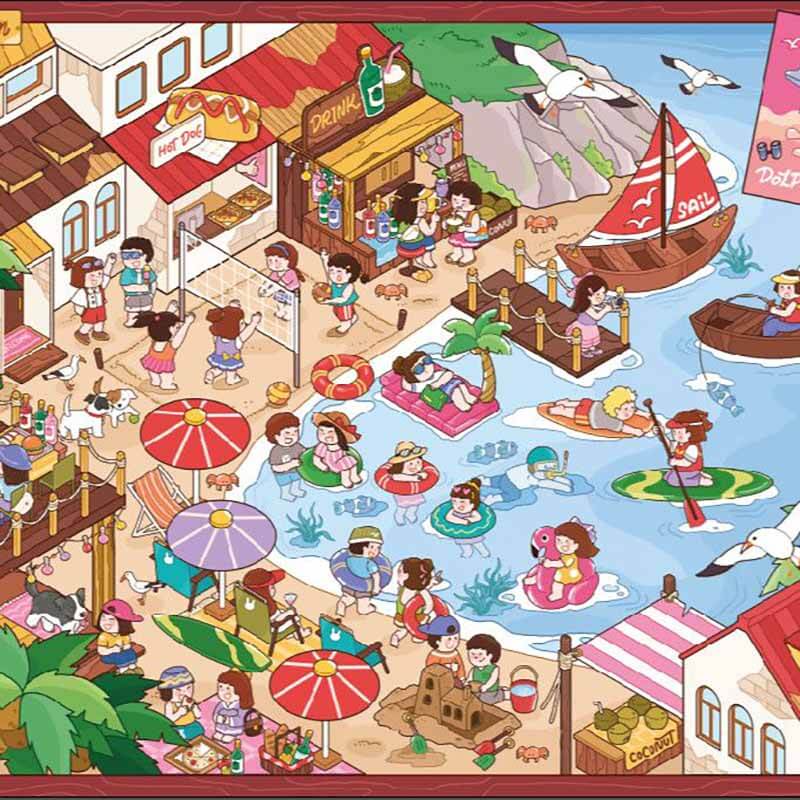 Summer Getaway DIY 3D Scene Stickers 4 Cute Miniature Scenes