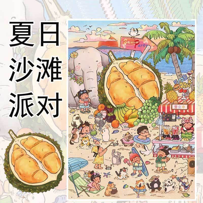 Summer Party DIY 3D Scene Stickers 2 Cute Miniature Scenes