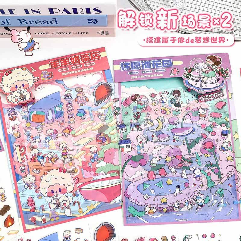 Sweet Wish Tales DIY 3D Scene Stickers 2 Cute Miniature Scenes