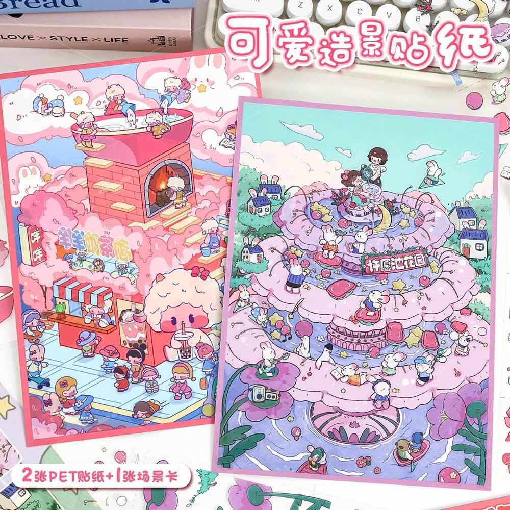 Sweet Wish Tales DIY 3D Scene Stickers 2 Cute Miniature Scenes