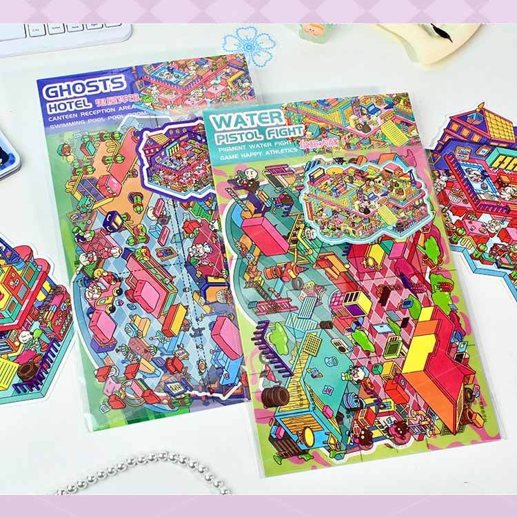 The Haunted Carnival DIY 3D Scene Stickers 2 Cute Miniature Scenes