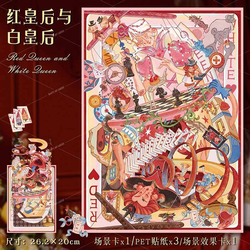 The Wonderland of Hats DIY 3D Scene Stickers 2 Cute Miniature Scenes