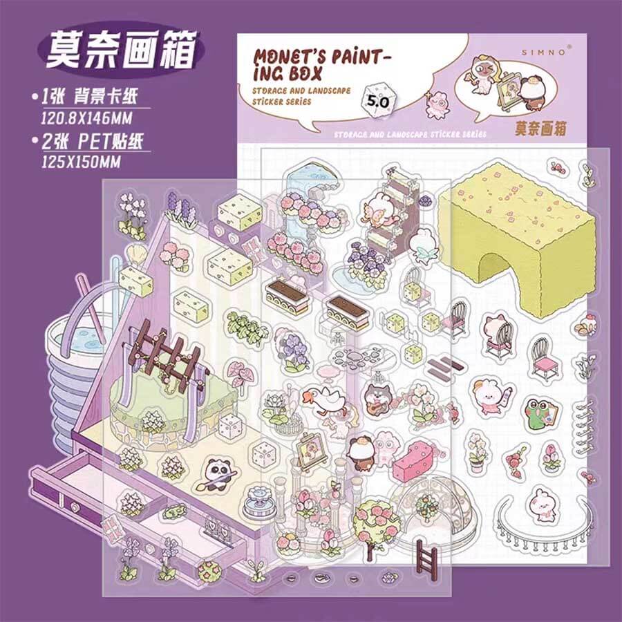 Crystal Ball DIY 3D Scene Stickers 4 Cute Miniature Scenes