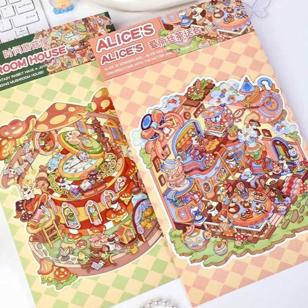 Whimsical Hour DIY 3D Scene Stickers 2 Cute Miniature Scenes
