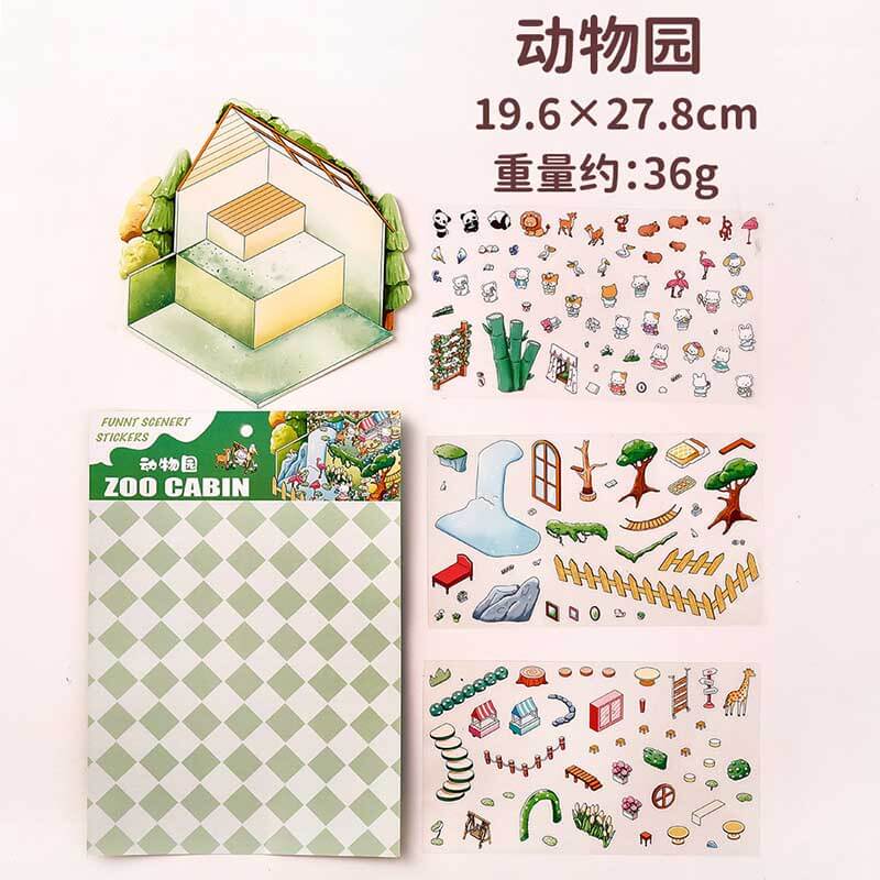 Wonder Spots DIY 3D Scene Stickers 4 Cute Miniature Scenes