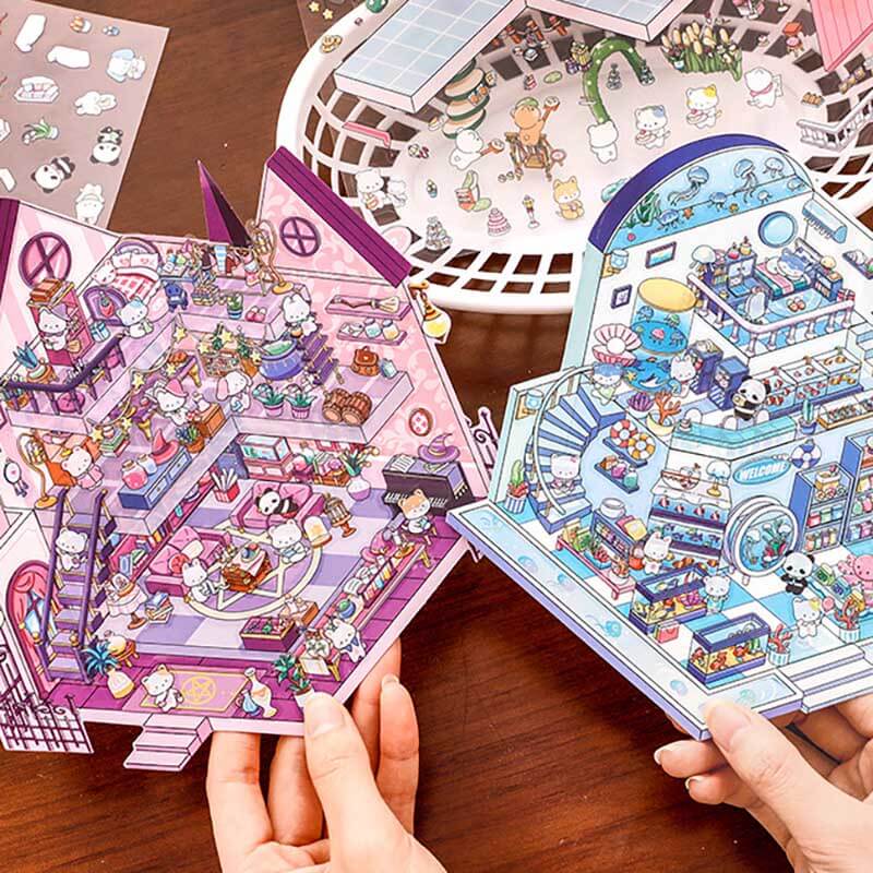 Wonder Spots DIY 3D Scene Stickers 4 Cute Miniature Scenes