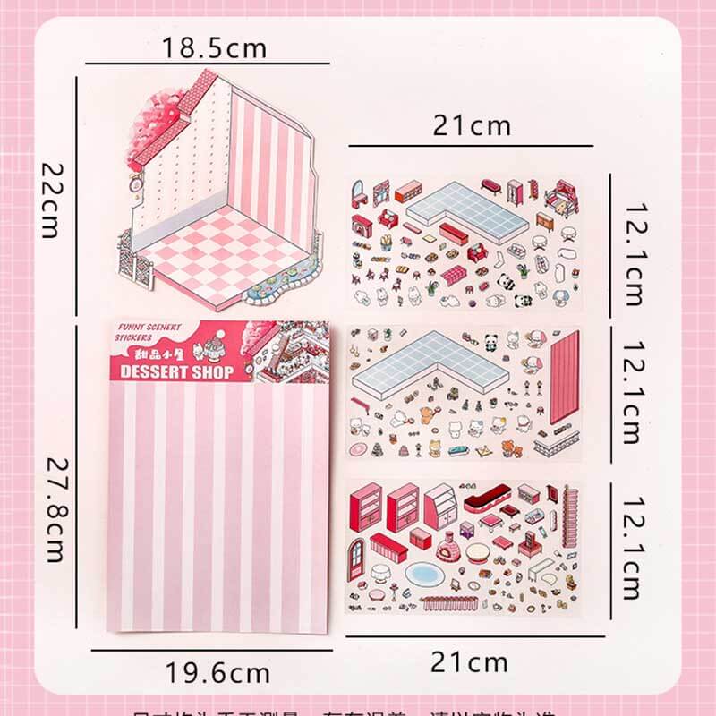 Wonder Spots DIY 3D Scene Stickers 4 Cute Miniature Scenes
