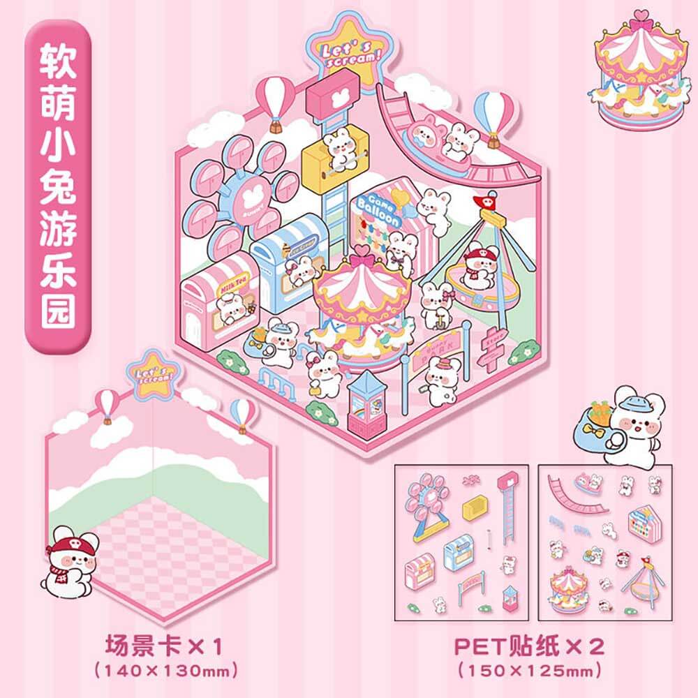 Wonderful Shop DIY 3D Scene Stickers 4 Cute Miniature Scenes