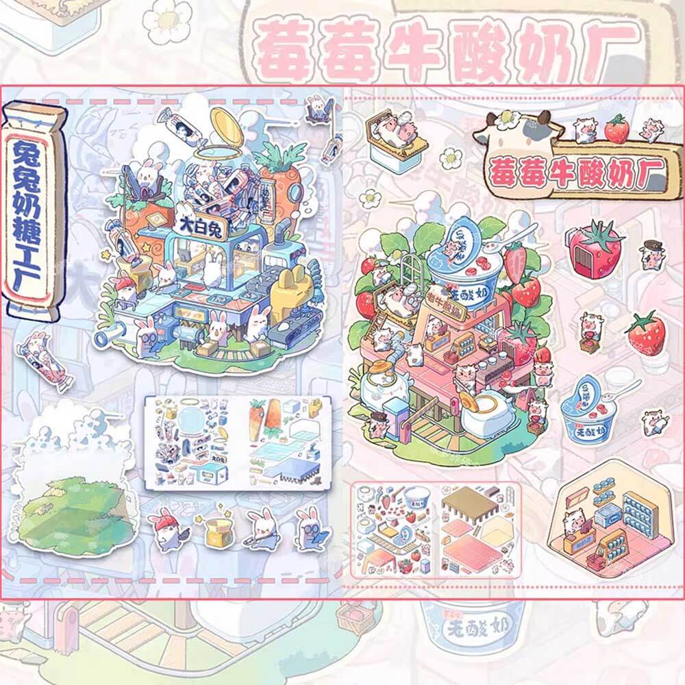 Yummy Lab DIY 3D Scene Stickers 2 Cute Miniature Scenes
