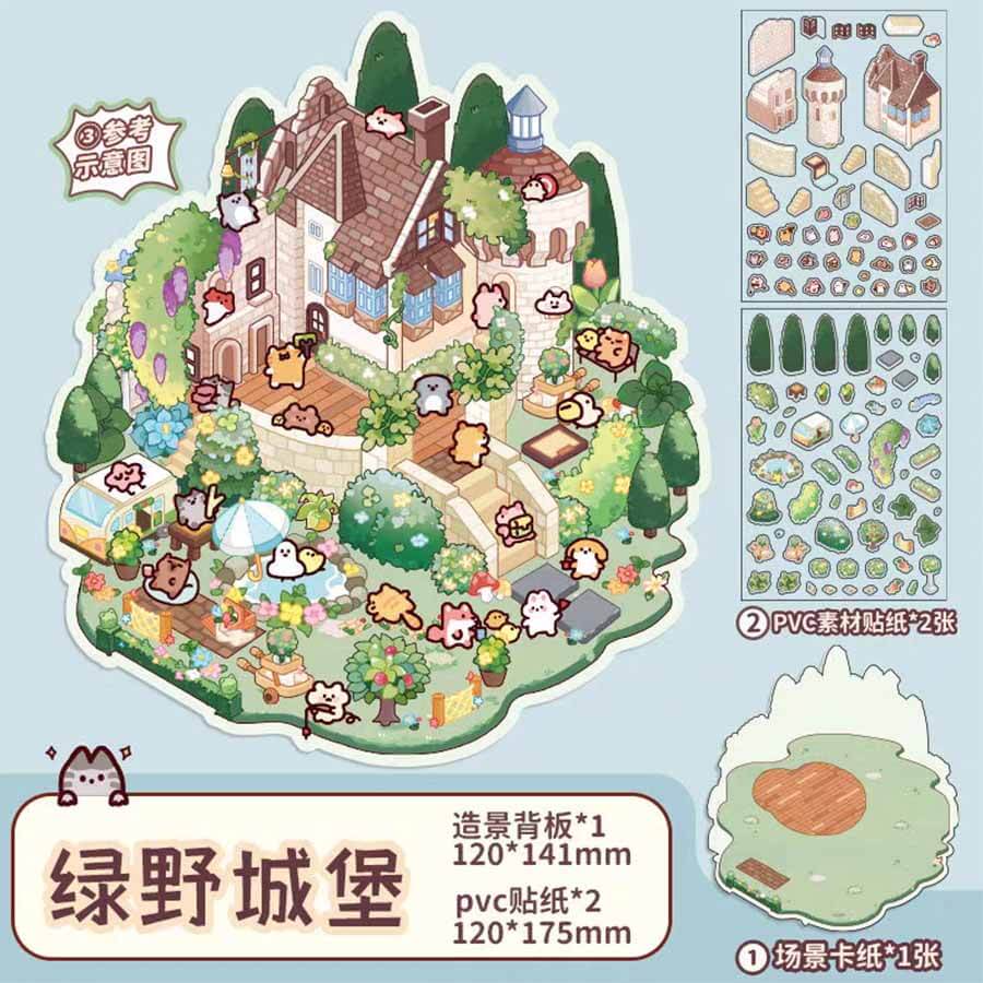 Wonderful Fairy House Collection Scene Stickers 4 Adorable Miniature Scenes