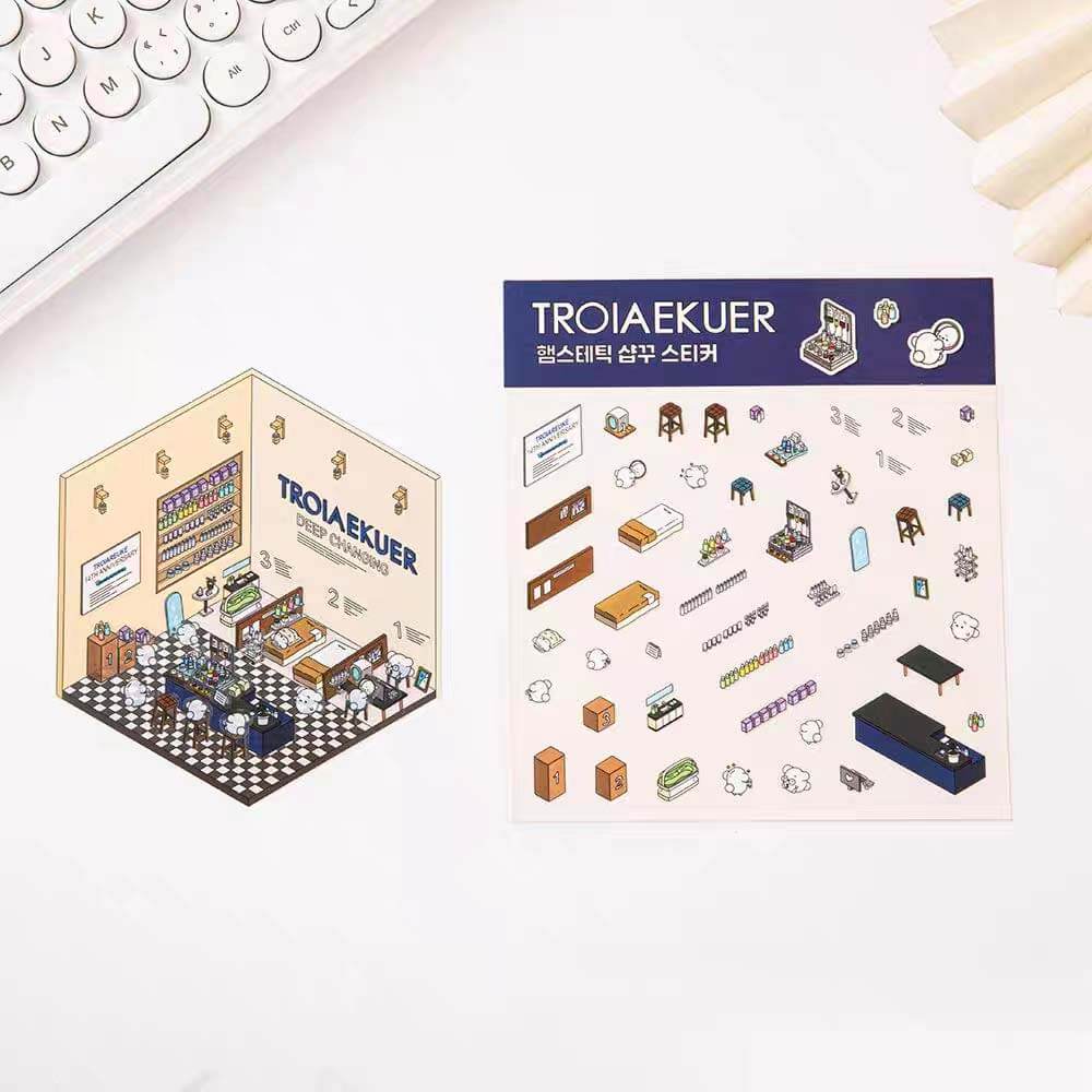 Korean Culture Hut DIY 3D Scene Stickers 3 Cute Miniature Scenes