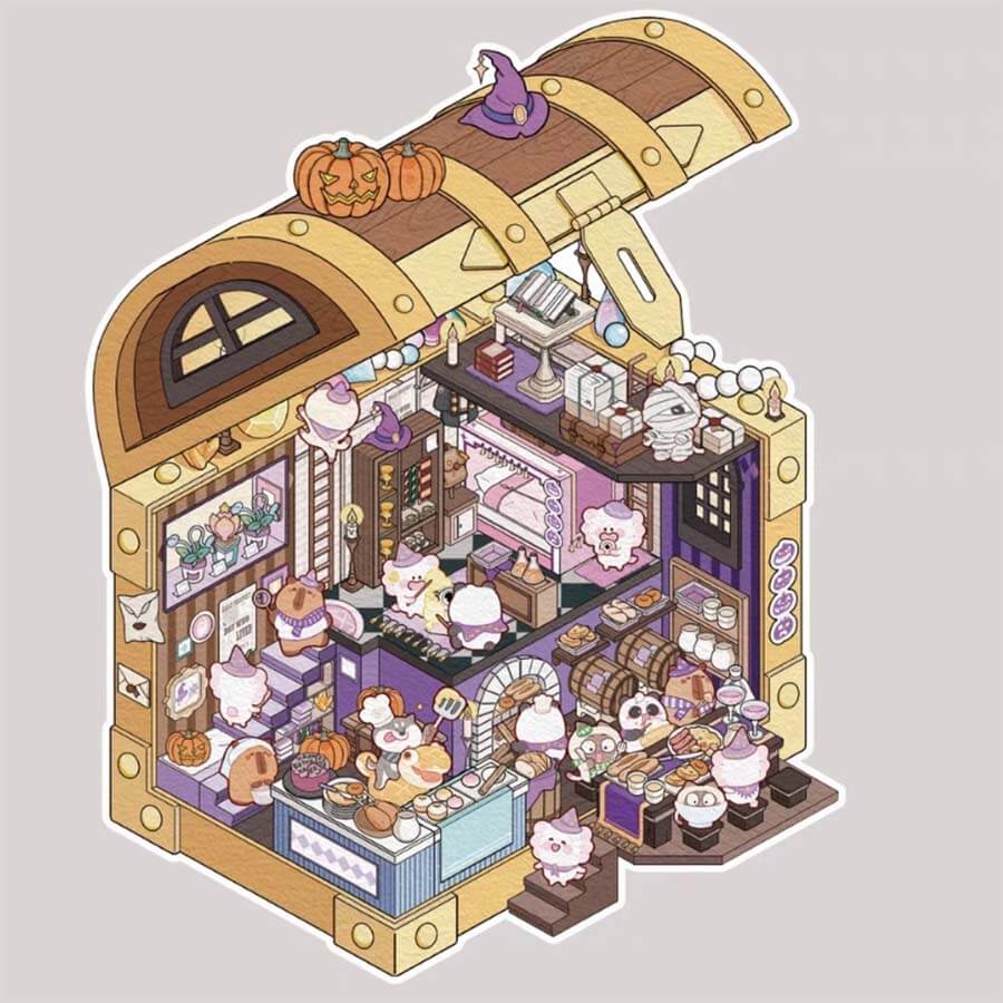 Magic Ark World DIY 3D Scene Stickers 4 Cute Miniature Scenes
