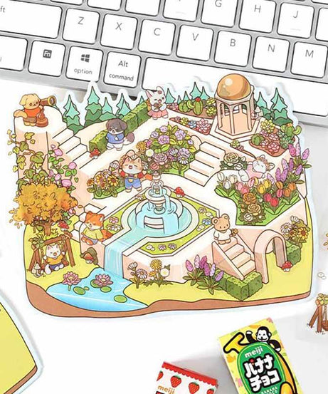 Street Corner Park DIY 3D Scene Stickers - 4 Cute Miniature Scenes