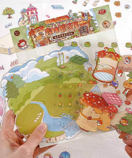 Meow Dreams DIY 3D Scene Stickers 4 Cute Miniature Scenes